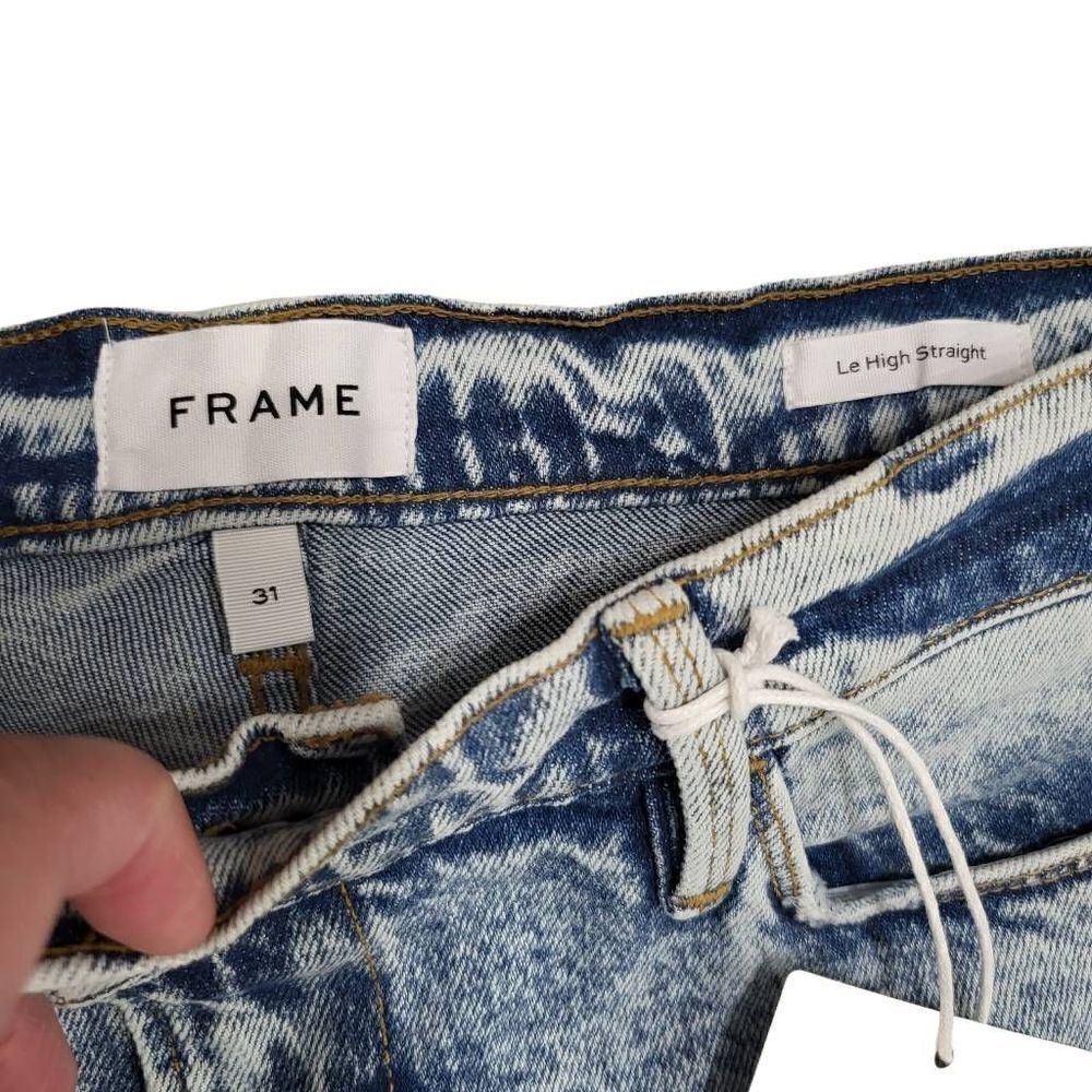 Frame Denim Le High Straight Lombard Stonewash Pattern Size 31 - Picture 4 of 9